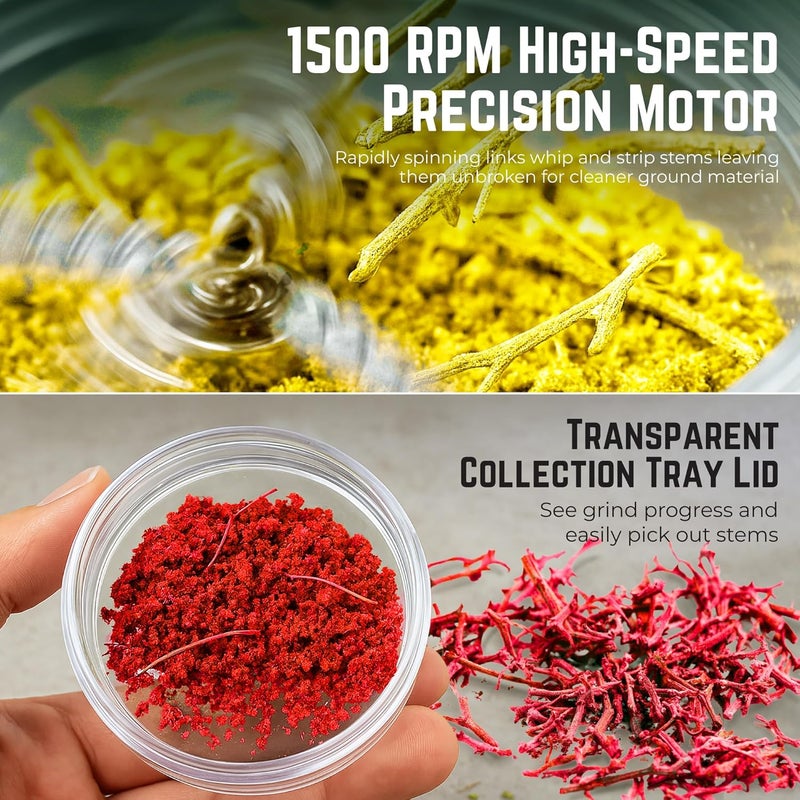 Mamba Grinder Electric Spice & Herb Grinders for the Kitchen. Whip Chain Type One-Handed Mill, Easy to Use and Clean, Anchor Gray - Image 3
